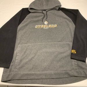 NFL Pittsburgh Steelers Gray Pullover Hoodie Fleece Sweatshirt Measures Mens XXL